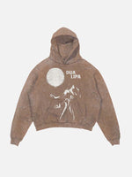 Dua Lipa Print Slant Pockets Hoodie
