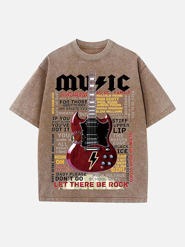AC/DC Print Round Neck T-shirt