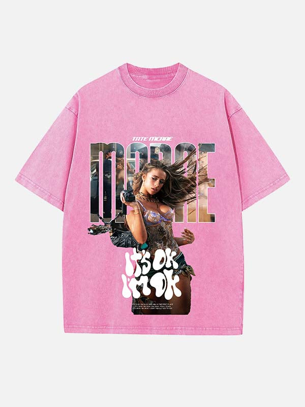 Tate McRae Print Round Neck T-shirt