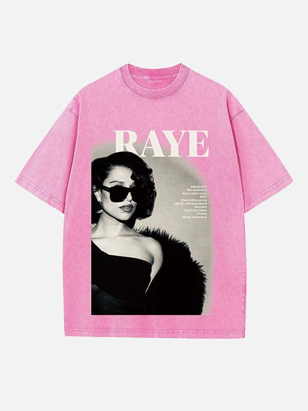 Raye Print Round Neck T-shirt
