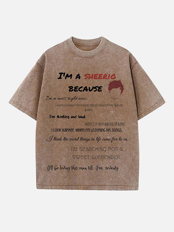 Ed Sheeran Print Round Neck T-shirt