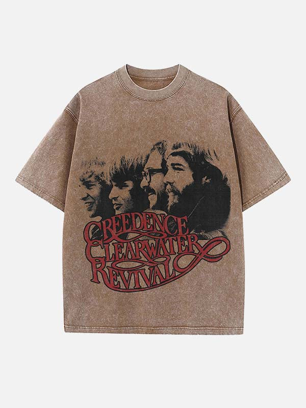 Creedence Clearwater Revival Print Round Neck T-shirt