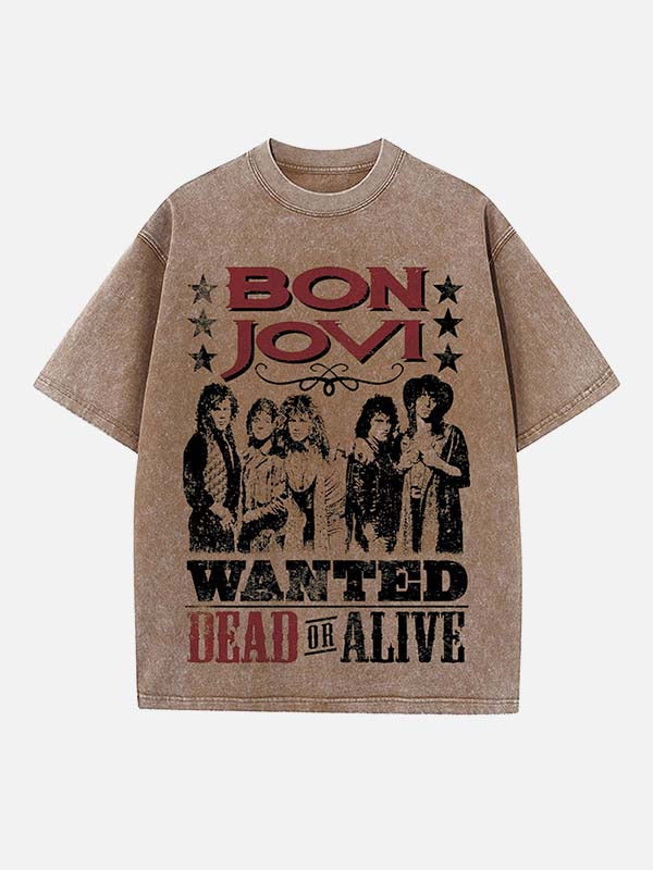 Bon Jovi Print Round Neck T-shirt