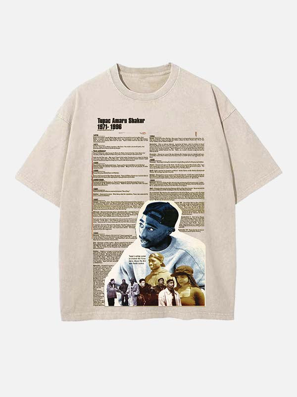 2Pac Print Round Neck T-shirt