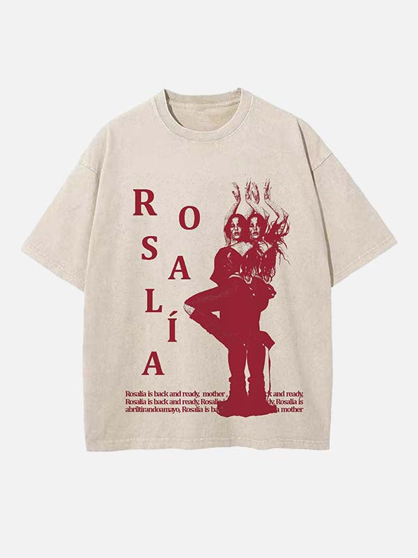 Rosalía Print Round Neck T-shirt