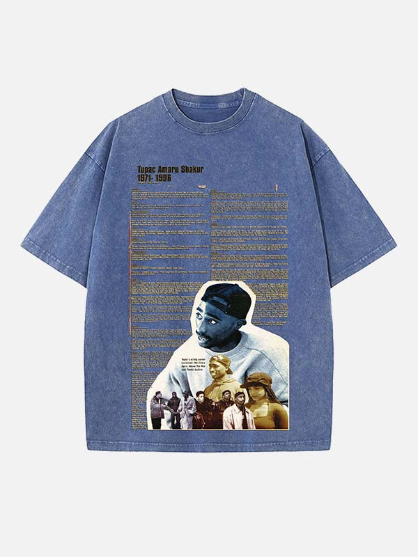 2Pac Print Round Neck T-shirt