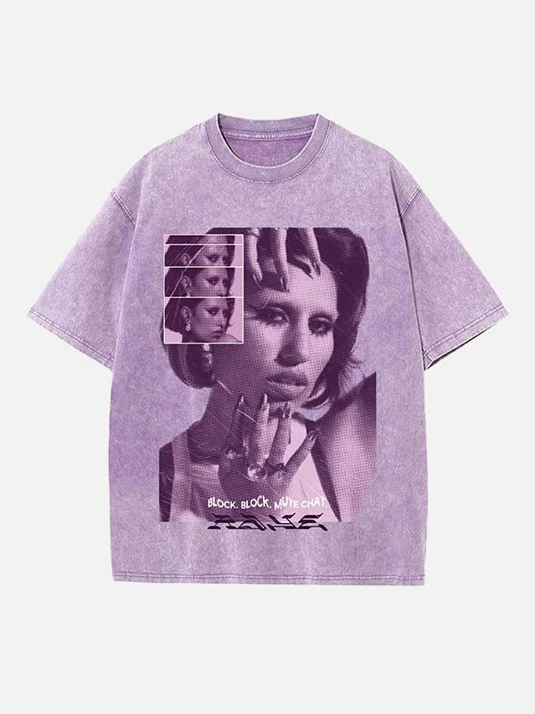 Raye Print Round Neck T-shirt