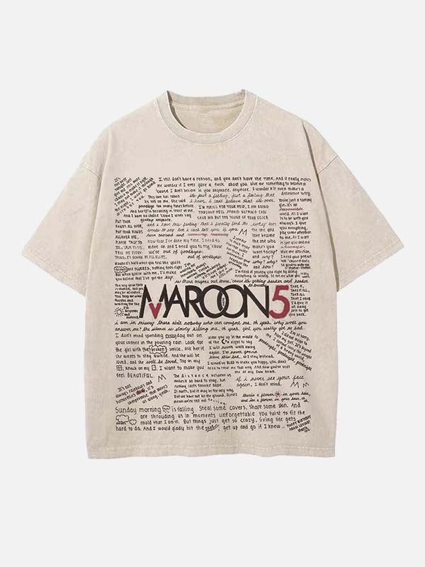 Maroon 5 Print Round Neck T-shirt