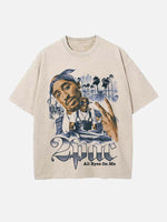 2Pac Print Round Neck T-shirt