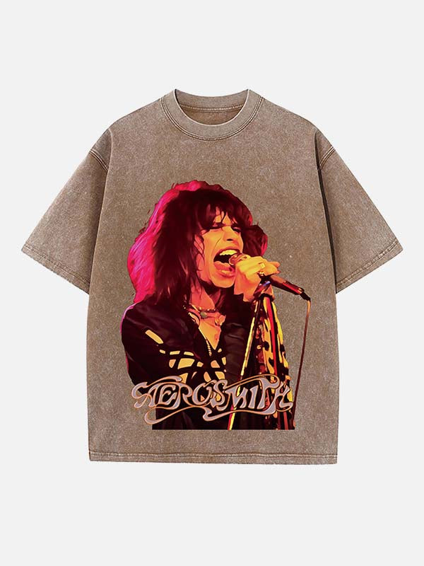 Aerosmith Print Round Neck T-shirt