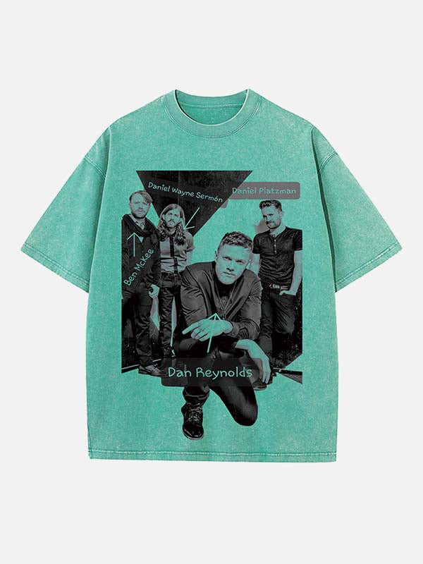 Imagine Dragons Print Round Neck T-shirt