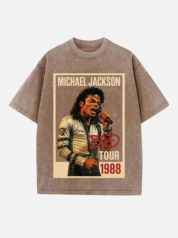 Michael Jackson Print Round Neck T-shirt