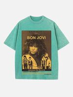 Bon Jovi Print Round Neck T-shirt