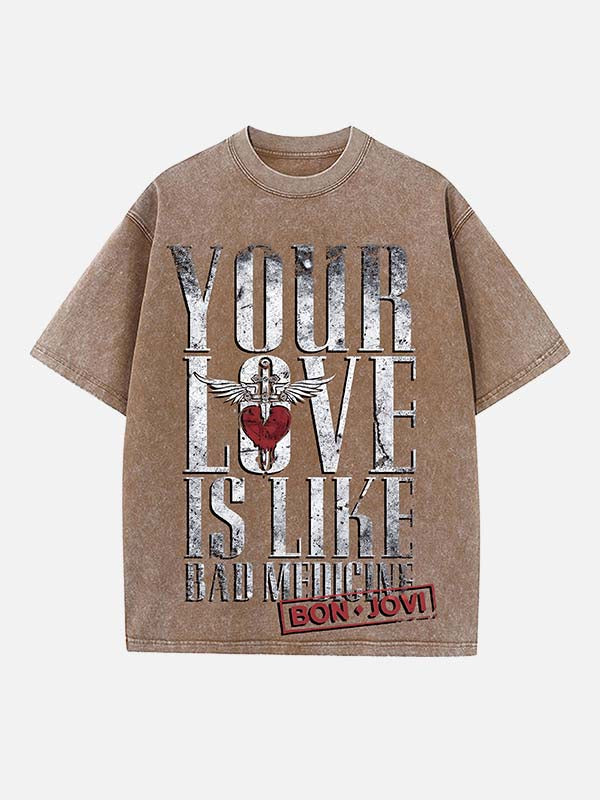 Bon Jovi Print Round Neck T-shirt
