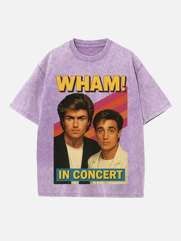 George Michael Wham! Print Round Neck T-shirt