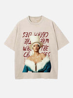 Rihanna Print Round Neck T-shirt