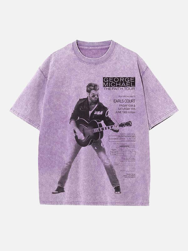 George Michael Wham! Print Round Neck T-shirt