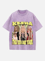 Kesha Print Round Neck T-shirt