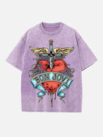 Bon Jovi Print Round Neck T-shirt