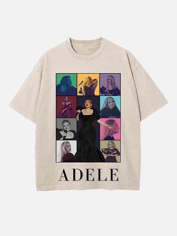 Adele Print Round Neck T-shirt
