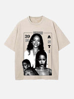 Rihanna Print Round Neck T-shirt
