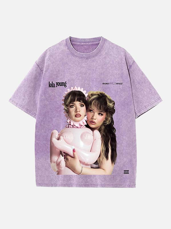 Lola Young Print Round Neck T-shirt