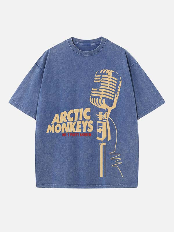 Arctic Monkeys Print Round Neck T-shirt