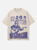 Led Zeppelin Print Round Neck T-shirt