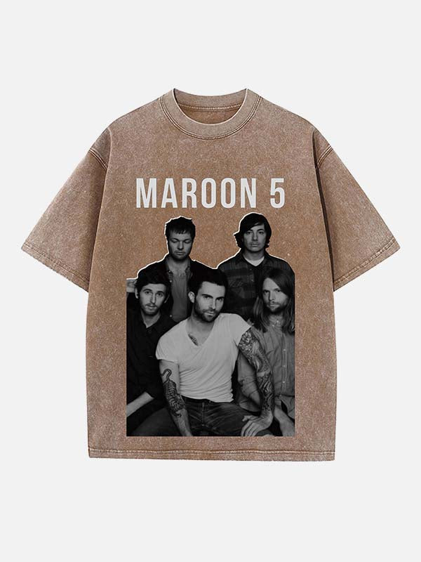 Maroon 5 Print Round Neck T-shirt