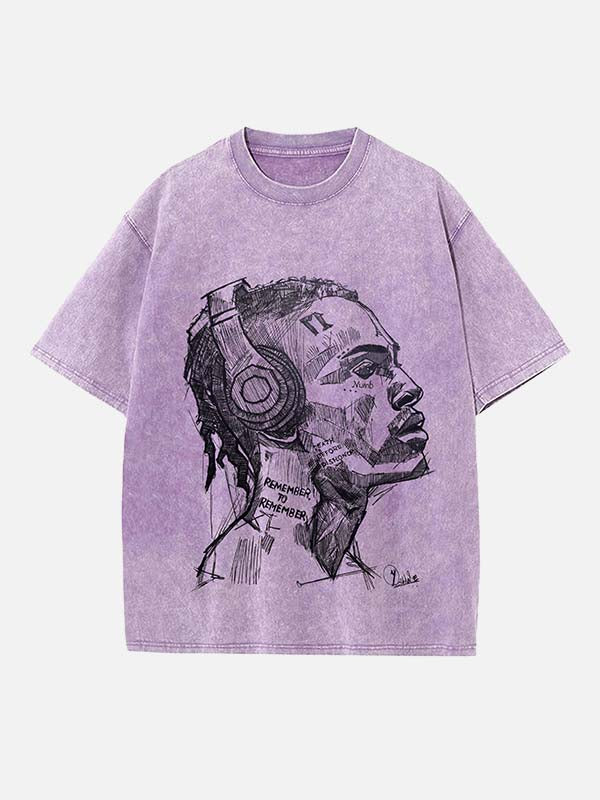 XXXTENTACION Print Round Neck T-shirt