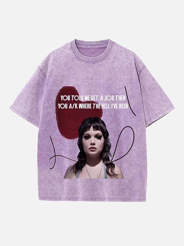 Lola Young Print Round Neck T-shirt