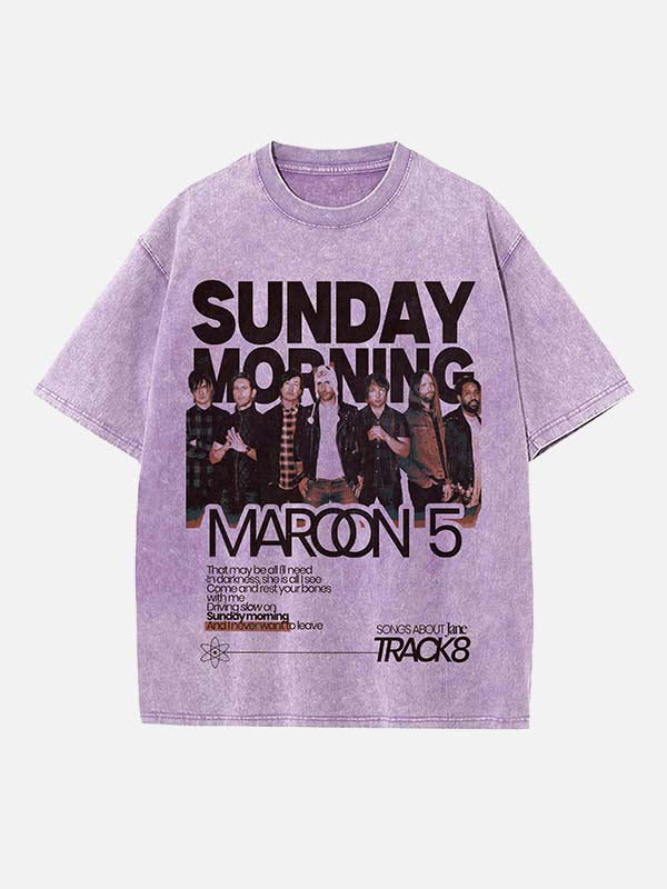 Maroon 5 Print Round Neck T-shirt