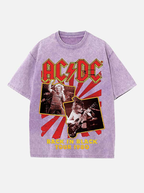 AC/DC Print Round Neck T-shirt