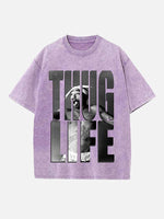 2Pac Print Round Neck T-shirt