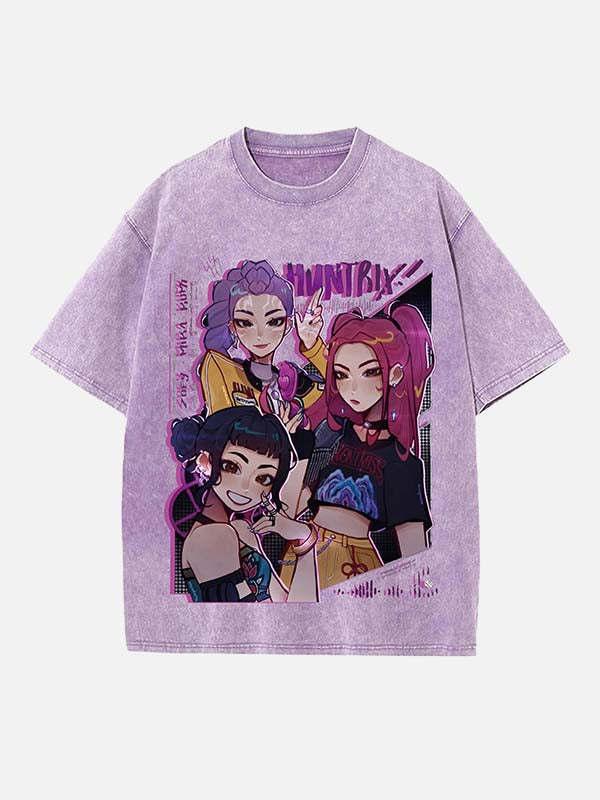 HUNTR/X Print Round Neck T-shirt