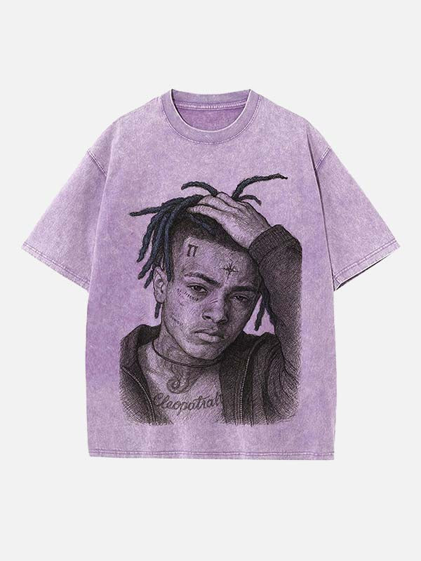 XXXTENTACION Print Round Neck T-shirt