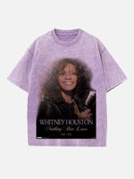 Whitney Houston Print Round Neck T-shirt