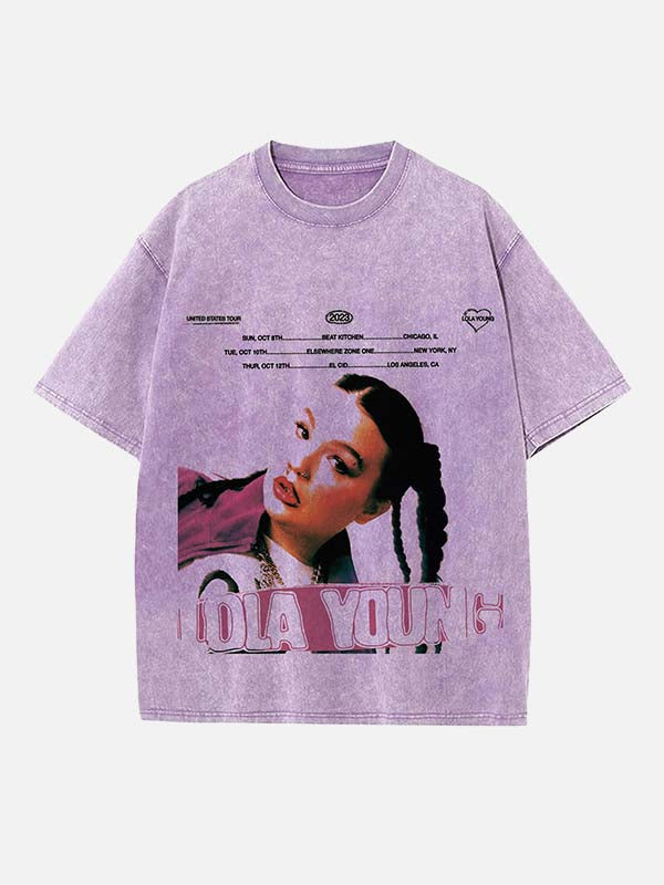 Lola Young Print Round Neck T-shirt