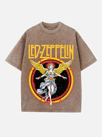 Led Zeppelin Print Round Neck T-shirt