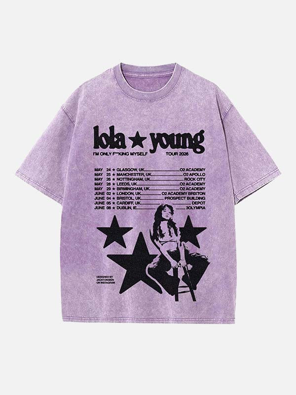 Lola Young Print Round Neck T-shirt