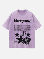 Lola Young Print Round Neck T-shirt
