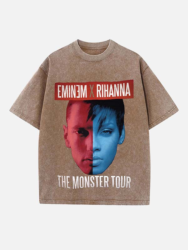 Rihanna Print Round Neck T-shirt