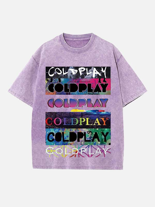 Coldplay Print Round Neck T-shirt