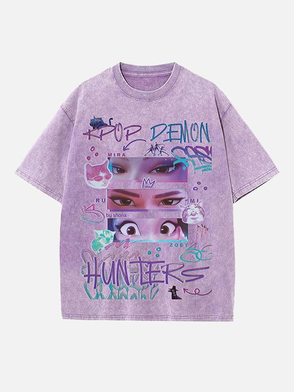 HUNTR/X Print Round Neck T-shirt