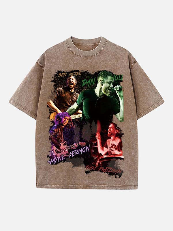 Imagine Dragons Print Round Neck T-shirt