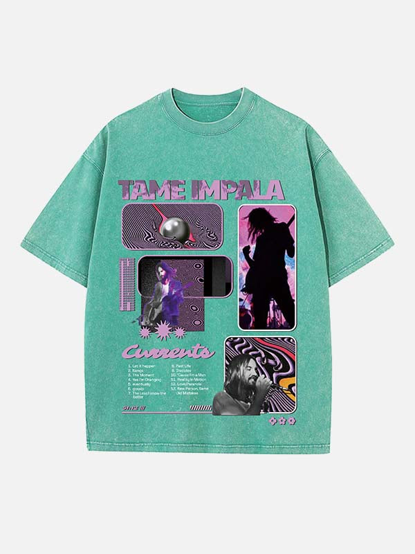 Tame Impala Print Round Neck T-shirt