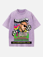 J Balvin Print Round Neck T-shirt