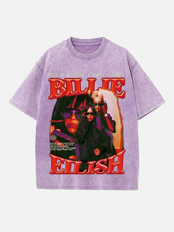 Billie Eilish Print Round Neck T-shirt