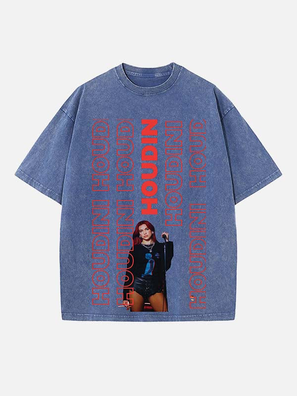 Dua Lipa Print Round Neck T-shirt