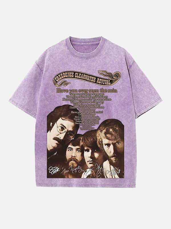 Creedence Clearwater Revival Print Round Neck T-shirt